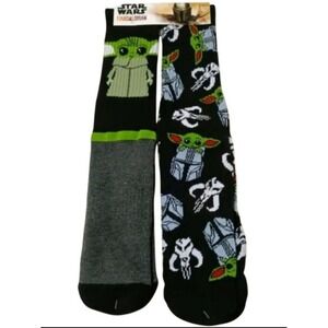 Star‎ Wars Mandalorian Grogu Baby Yoda Sock Set Long Crew Socks Black Green